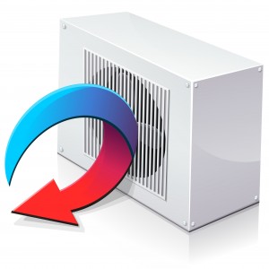 Pompe à chaleur réversible en mode climatisation (reflet)