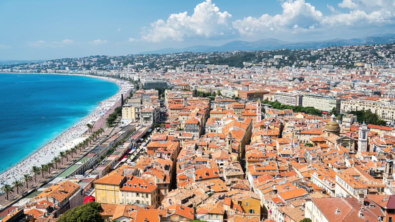 View of the cote d'Azur in Nice, France