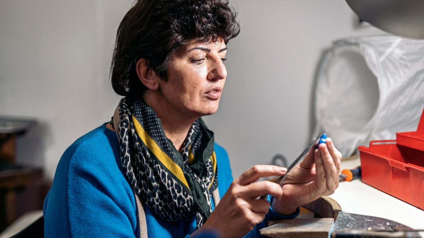 Woman Working in Artisan Workshop
